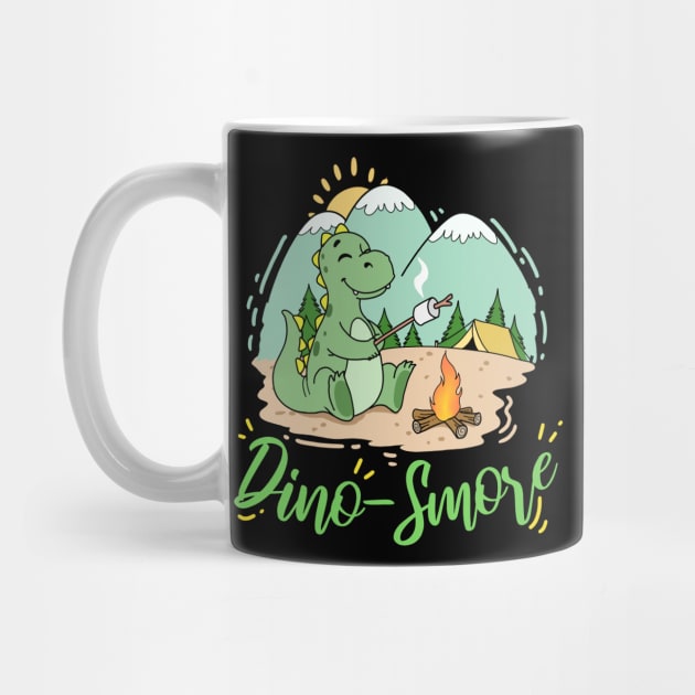 Dino S'mores Camping Gift Dinosaur Camp Smores Adult Kids Print by Linco